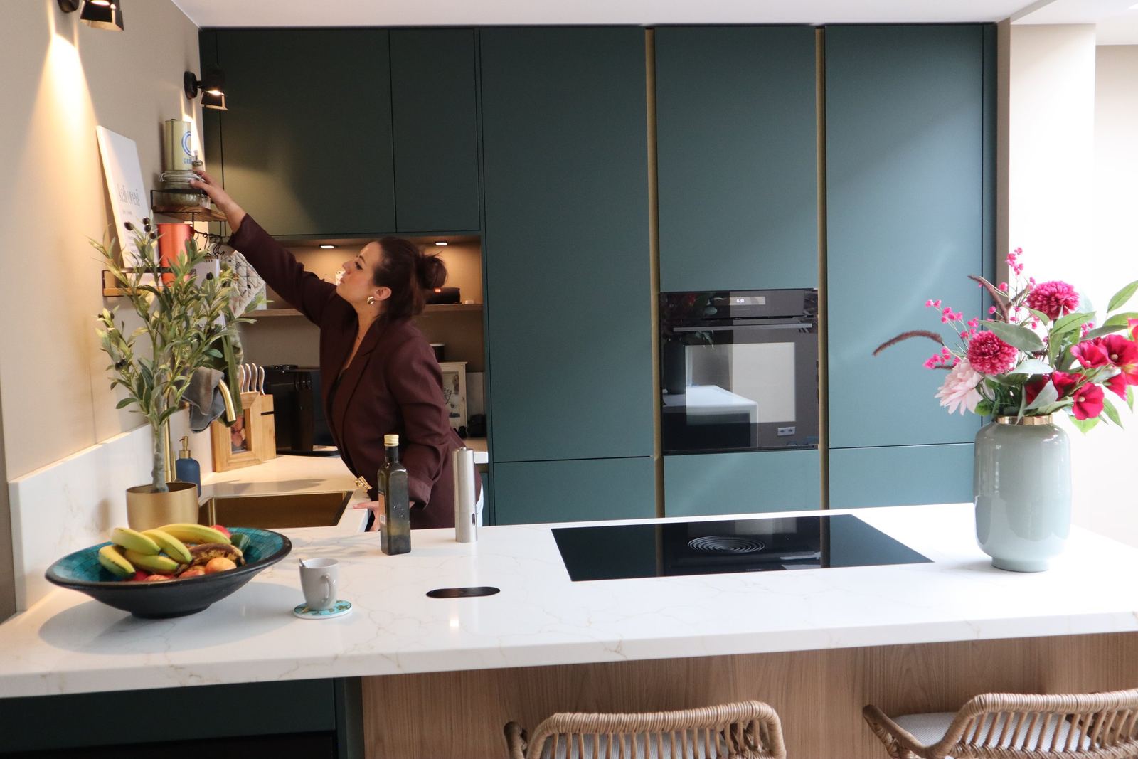Groene keuken, volledig gestyled